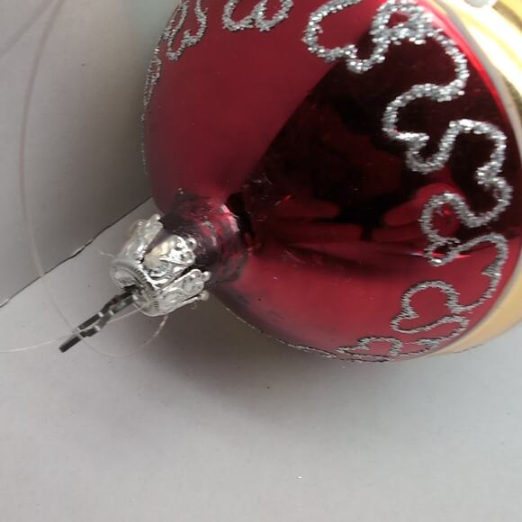 Christopher Radko Large Red Flower Large Ball Christmas Ornament FLAWS - Picture 12 of 14